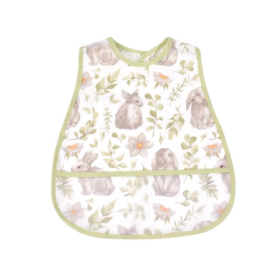 

1Pcs Cartoon Pattern EVA Waterproof Lunch Feeding Bibs Cotton Adjustable Baby Bibs Cute Children Baby Apron Kids Burp Cloths Bib
