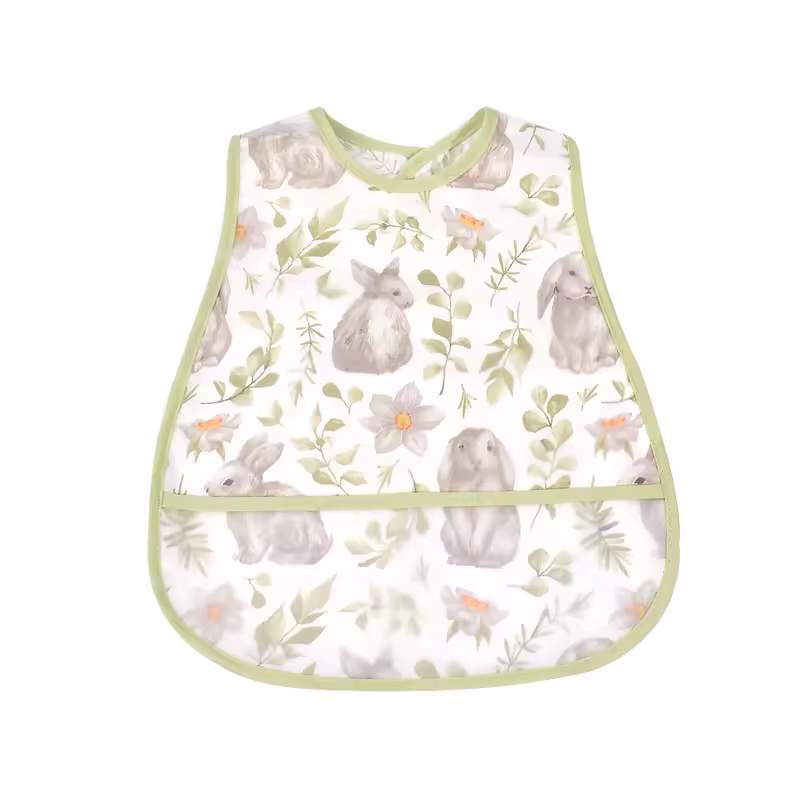 2023New Cartoon Pattern EVA Waterproof Pocket Lunch Feeding Bibs Adjustable Baby Bibs Cute Children Baby Apron Kids Burp Cloths - Image 12