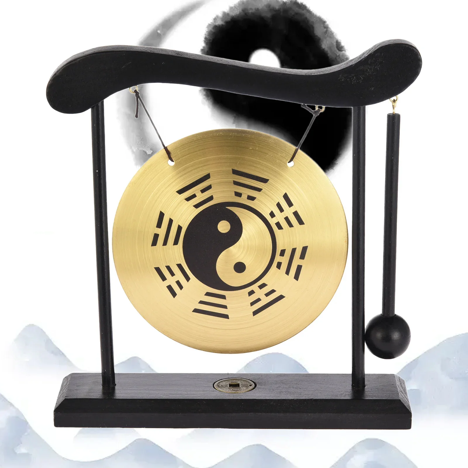 

jz Table du Vermont Gong Feng Shui Bureau avec Maillet Taiji, Symdails, Cloche Méditation, Mini Gong, Instruments