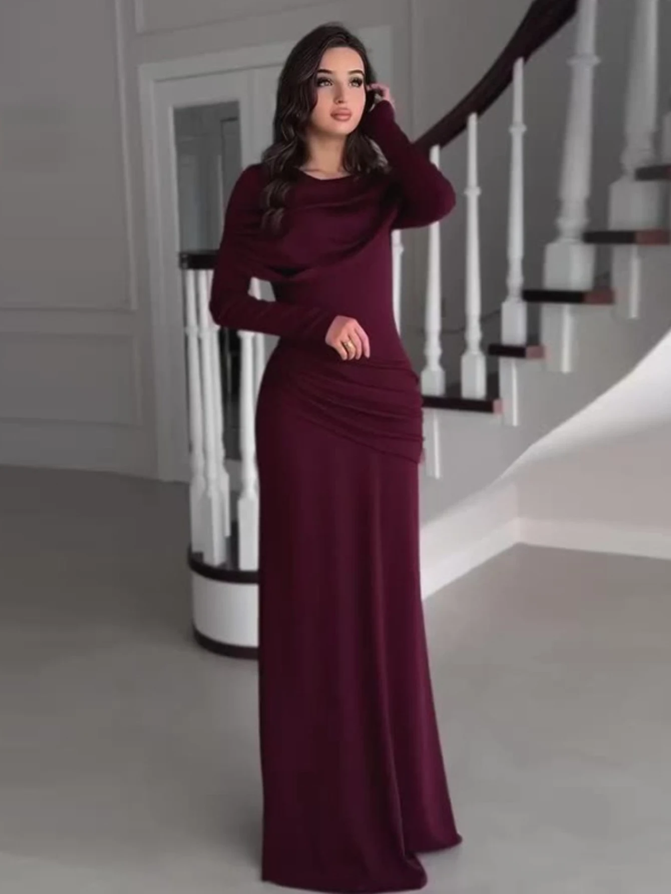 Eid Women Dress Abaya Muslim Solid Slim Fit Pleated Party Dresses Jalabiya Ramadan Dubai Vestidos Largos Arab Long Robe 2026