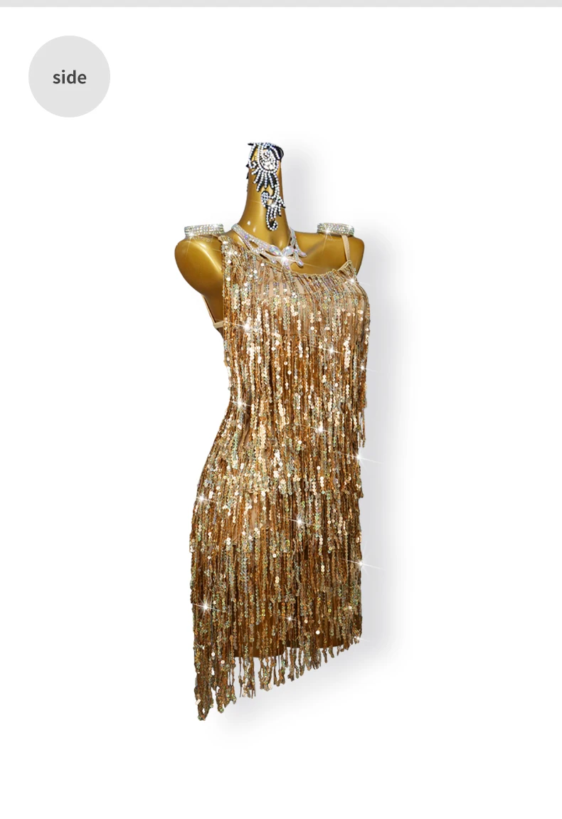 Party-Tanzkleidung Neues Latein-Kleid Damen Samba-Pailletten-Kostüme Bühnen-Ballroom-Rock 2026 Elegante Outfits Tanzbekleidung Sportanzug – Detail 9