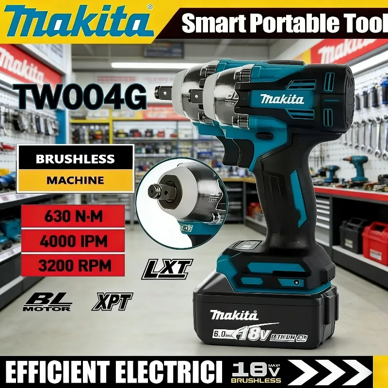 

Makita TW004G Rechargable Drill Driver Tool Brushless 630N.m Screwdriver Machine Cordless Electric Screwdriver