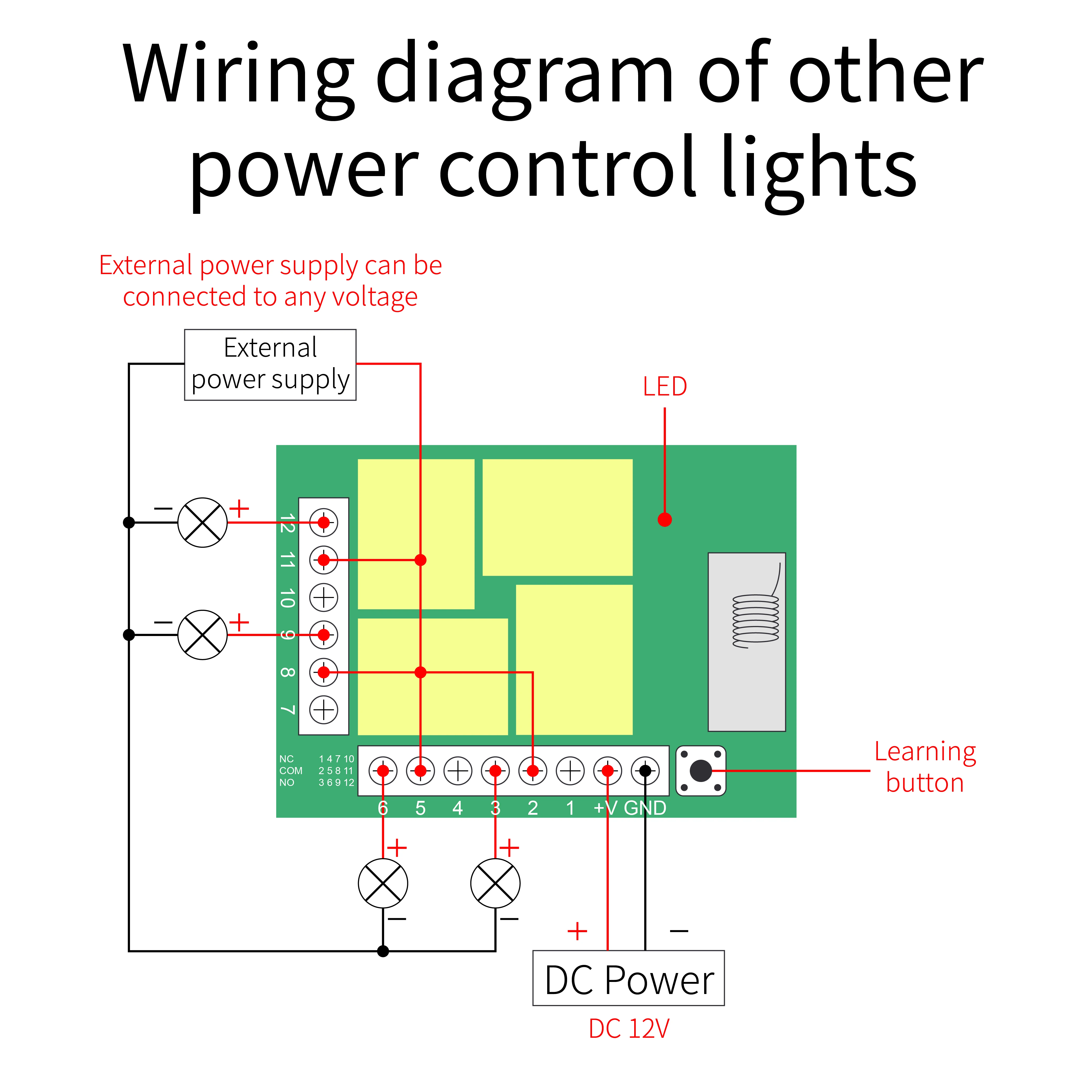 QIACHIP 433MHz Wireless Remote Control Switch DC 12V 4CH relay Receiver Module With 4 channel RF Remote 433.92 Mhz Transmitter