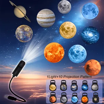 USB Projector Light Halloween Moon Lamp Christmas Holiday Night Light Rotatable Scenes…