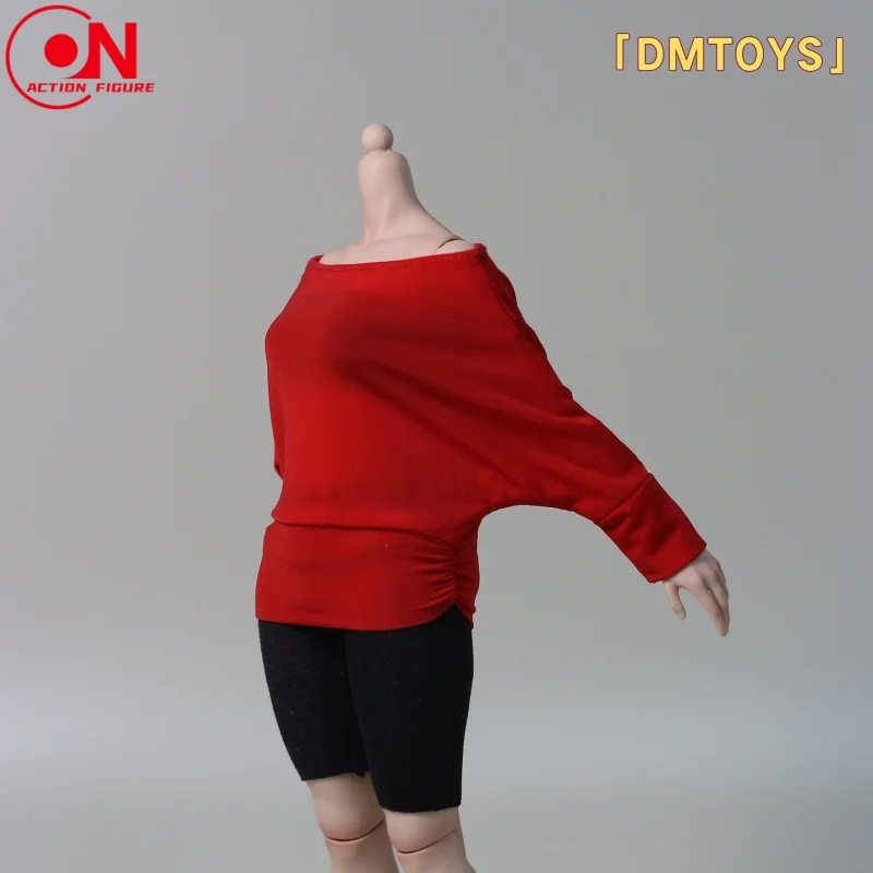 DMTOYS DF095 1/6 Scale Female Batwing Sleeve Boat Neck Dress Skirt Clothes Model Fit 12inch Action Figure Dolls
