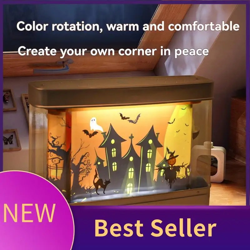 ABHI-USB Fish Tank Light Aquarium Decor Night Light Virtual Dynamic LED Table Lamp Cute Room Decor Gift