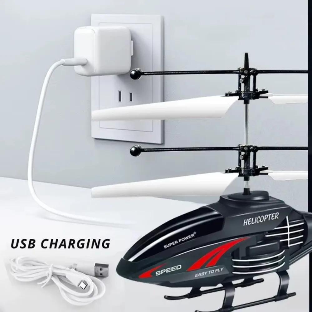 Gesture Control Suspension Helicopter 2 Channel Palm Remote Control Sensing Aircraft with Charging LED Light Kids Toy for Boys