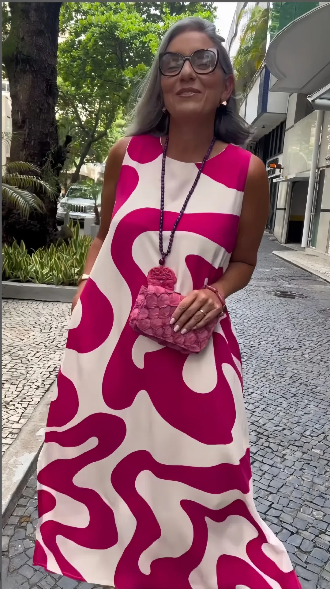 Fashion Vacation Bohemian Geometric Printed Women's Dress 2025 Summer New Casual Round Neck Sleeveless Loose Elegant Red Skirt