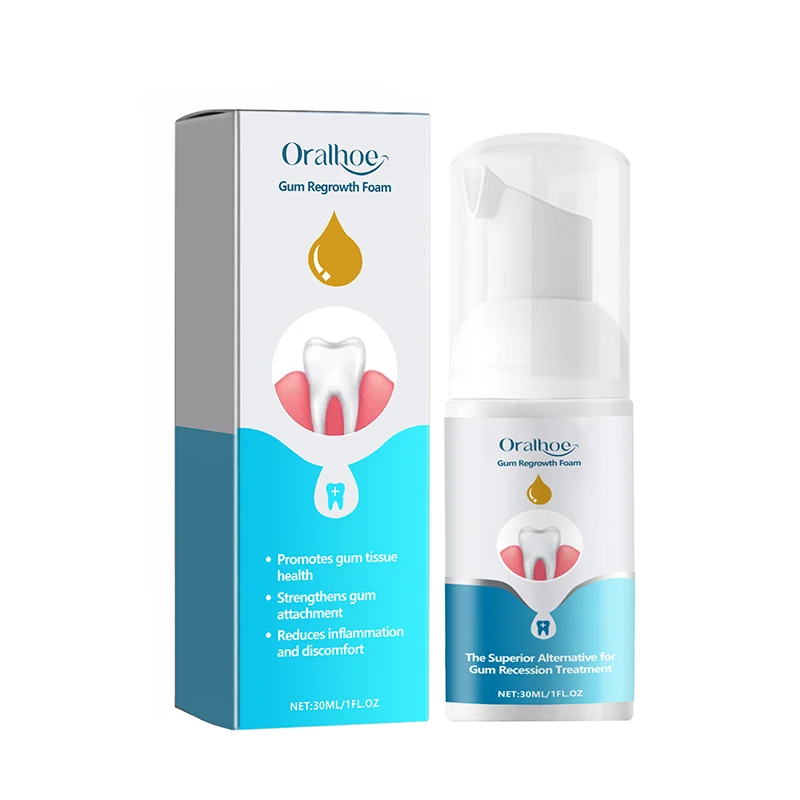 Oralhoe Mousse de espuma de goma, cuidado de sarro, dientes limpios, anticavidad, respiración fresca, 30ml