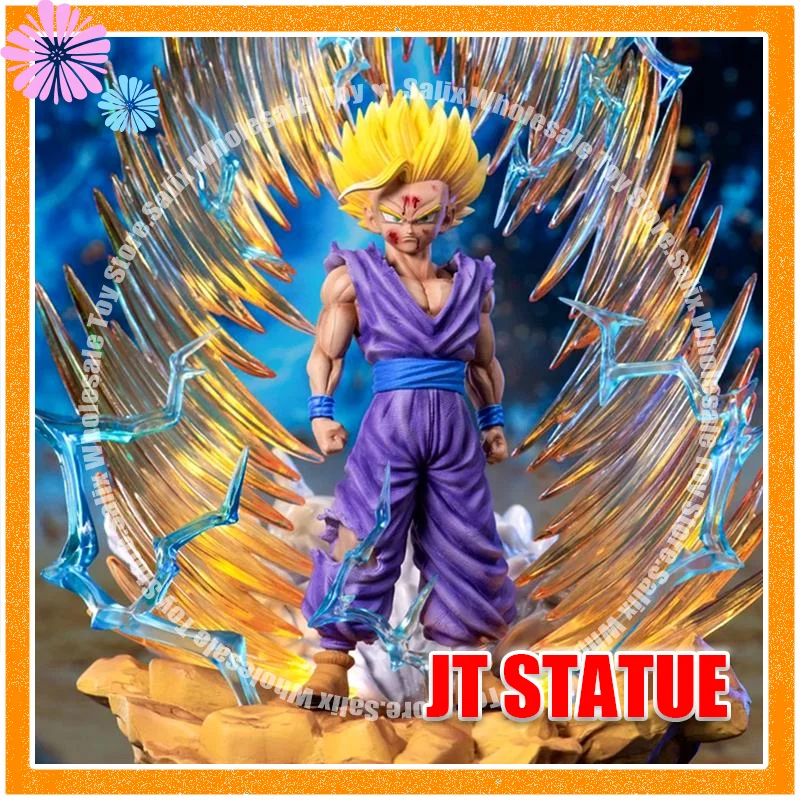 

In Stock Jt Statue Dragon Ball Z Son Gohan Figure Replaceable Heads Led Base Super Saiyan Gohan Action Figures Toys Gifts
