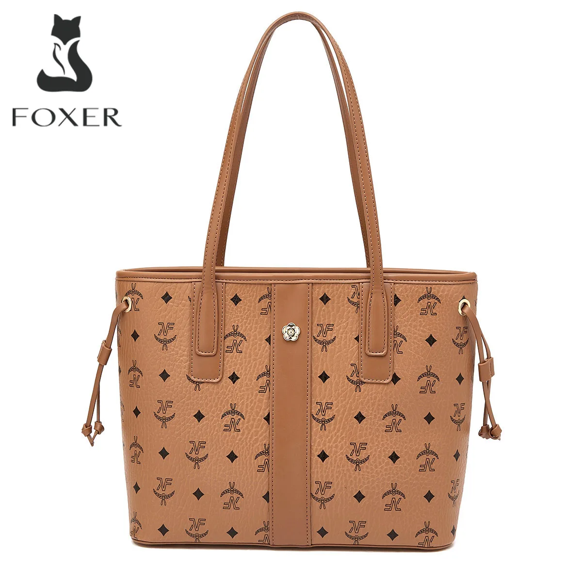 FOXER Women PVC Fashion Tote Handbag Signature Large Capacity Lady Shoulder Bag