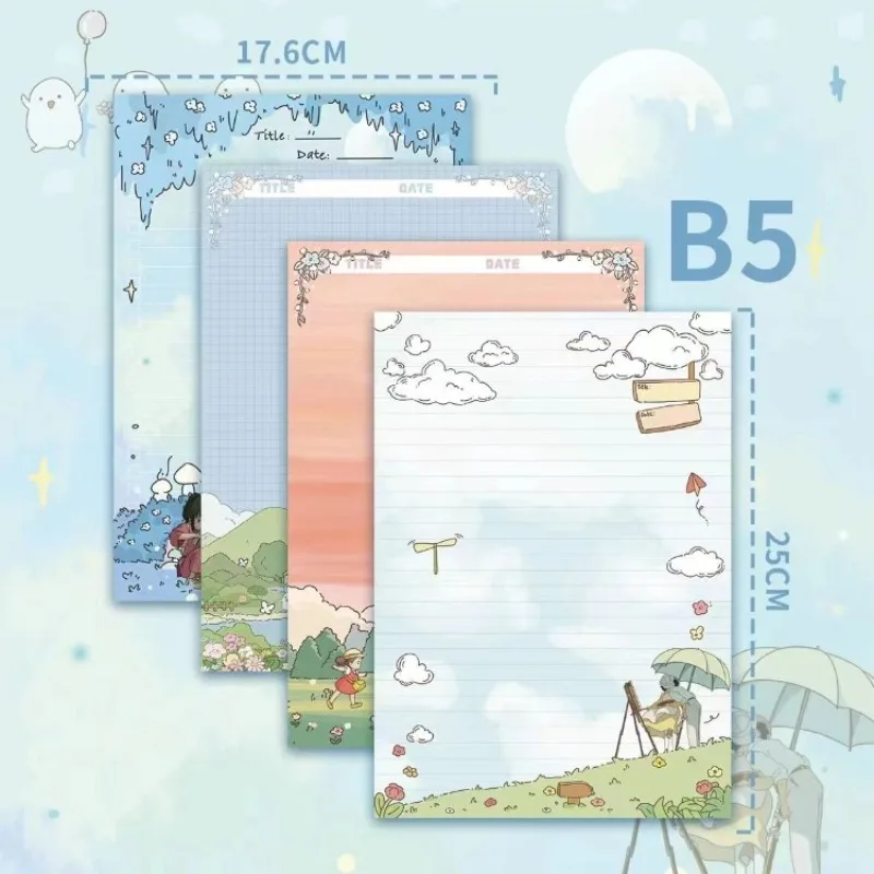 

Japanese Anime Style Paper Book with High Value Healing B5 Sticky Note Girl Practical Student Simple Notepad Can Be Torn