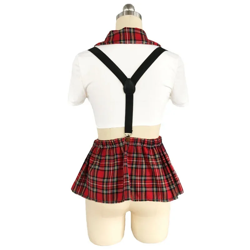 Babydoll Sex lingerie sexy straps split student uniform temptation