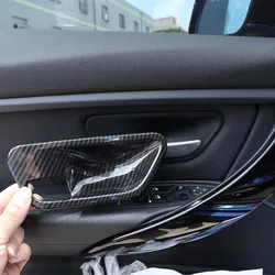 Carbon Fiber ABS Plasti Interior Door Handle Bowl Cover Trim For BMW 3 4 Series F30 F32 F35 2013-2018 Car Accessories