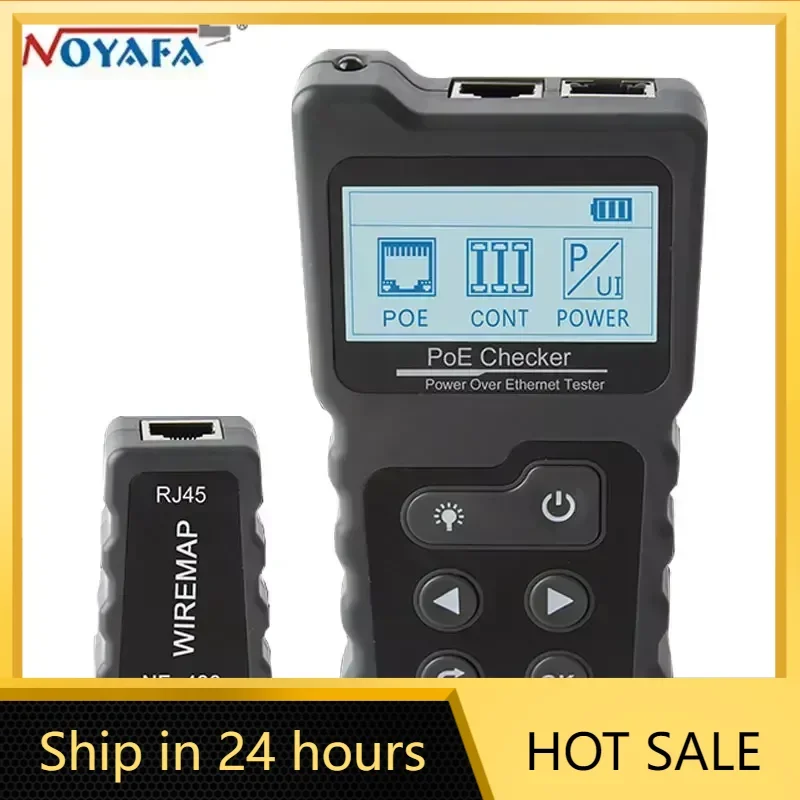 

NOYAFA NF-488 PoE Power Test Network Cable Tracker Voltage Checker Over the Ethernet Cat5 Cat6 Online Lan Tester Tools Switch