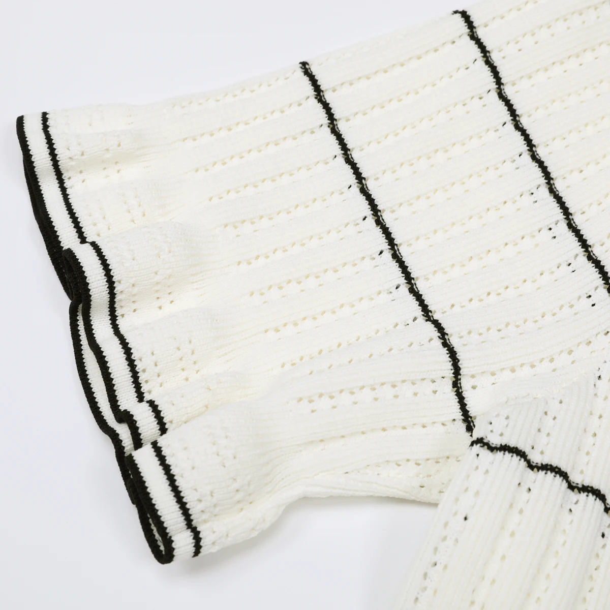 Vestido de mujer de punto elástico a rayas de manga corta con solapa ajustada Popular novedad de verano de alta calidad