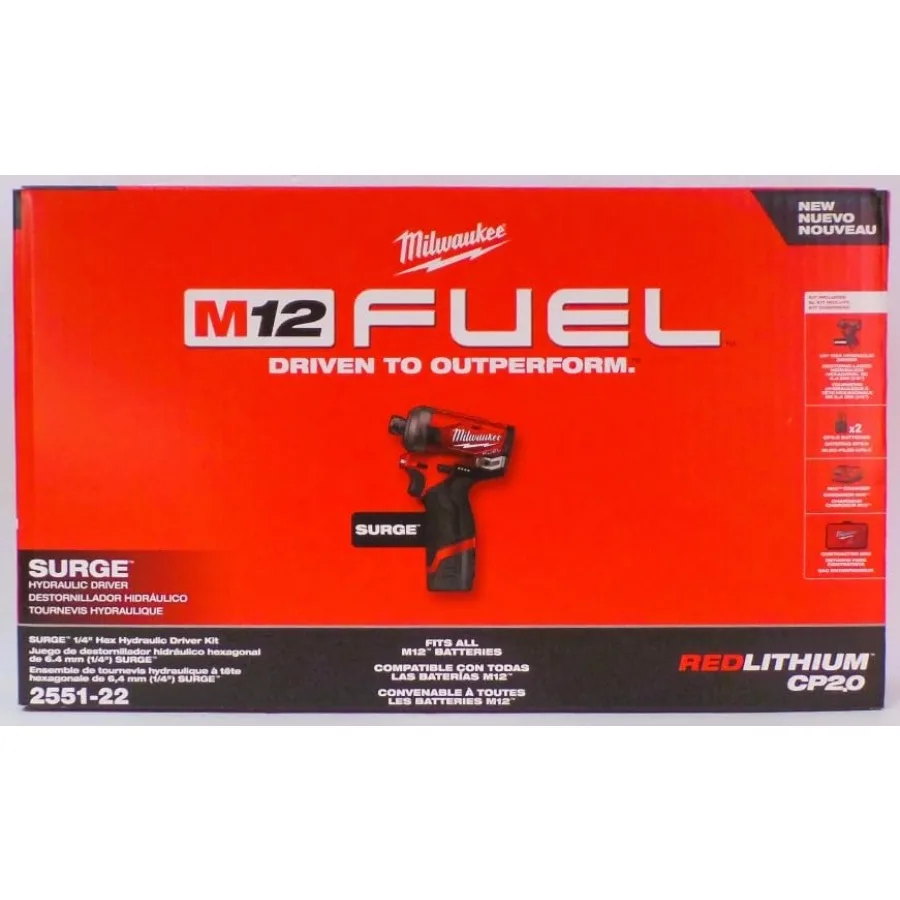 

M12™ FUEL™ SURGE™ 1/4 in. Hex Hydraulic Driver 2 Battery Kit