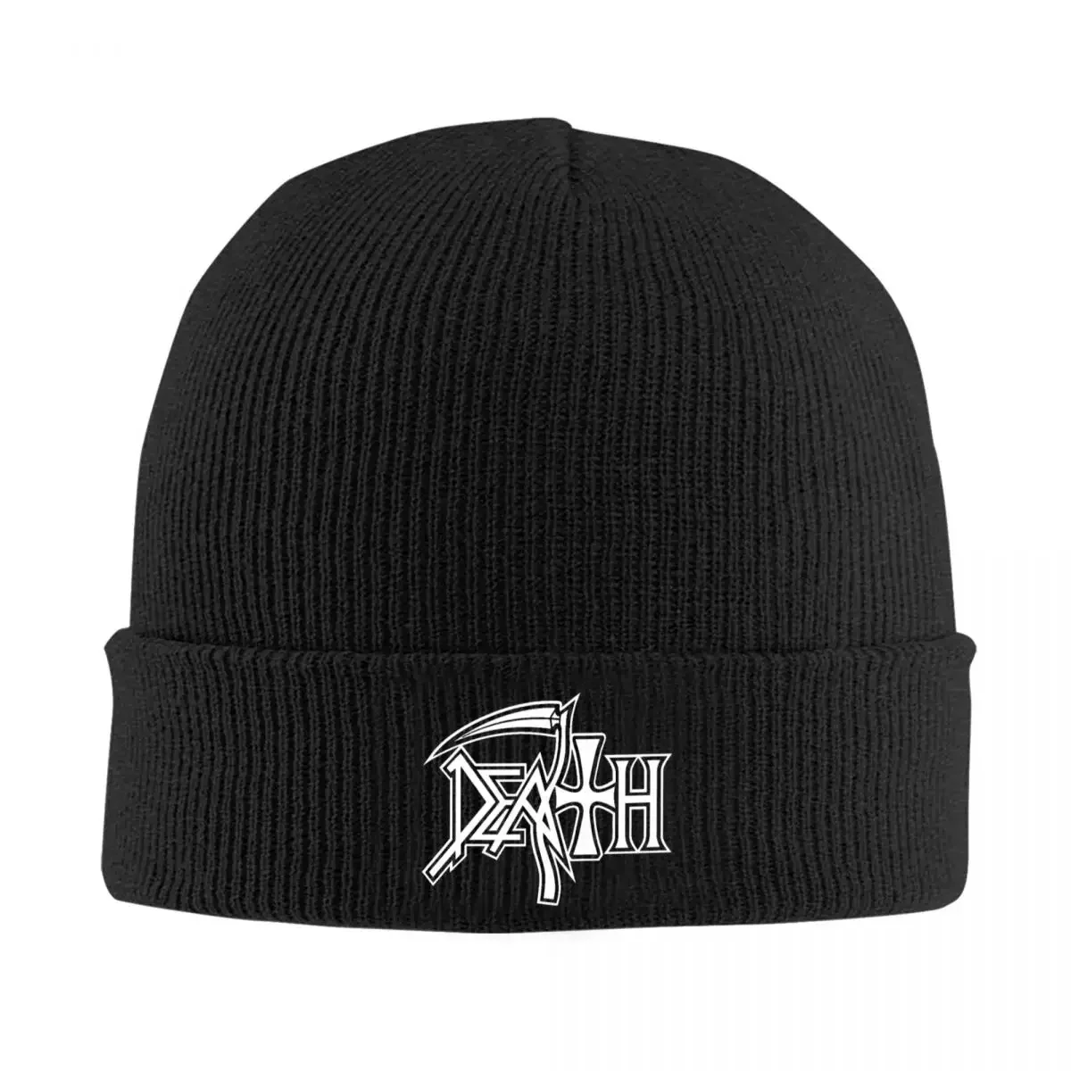 Death Logo Dzianinowe czapki z daszkiem 100% bawełny Modne czapki utrzymujące ciepło