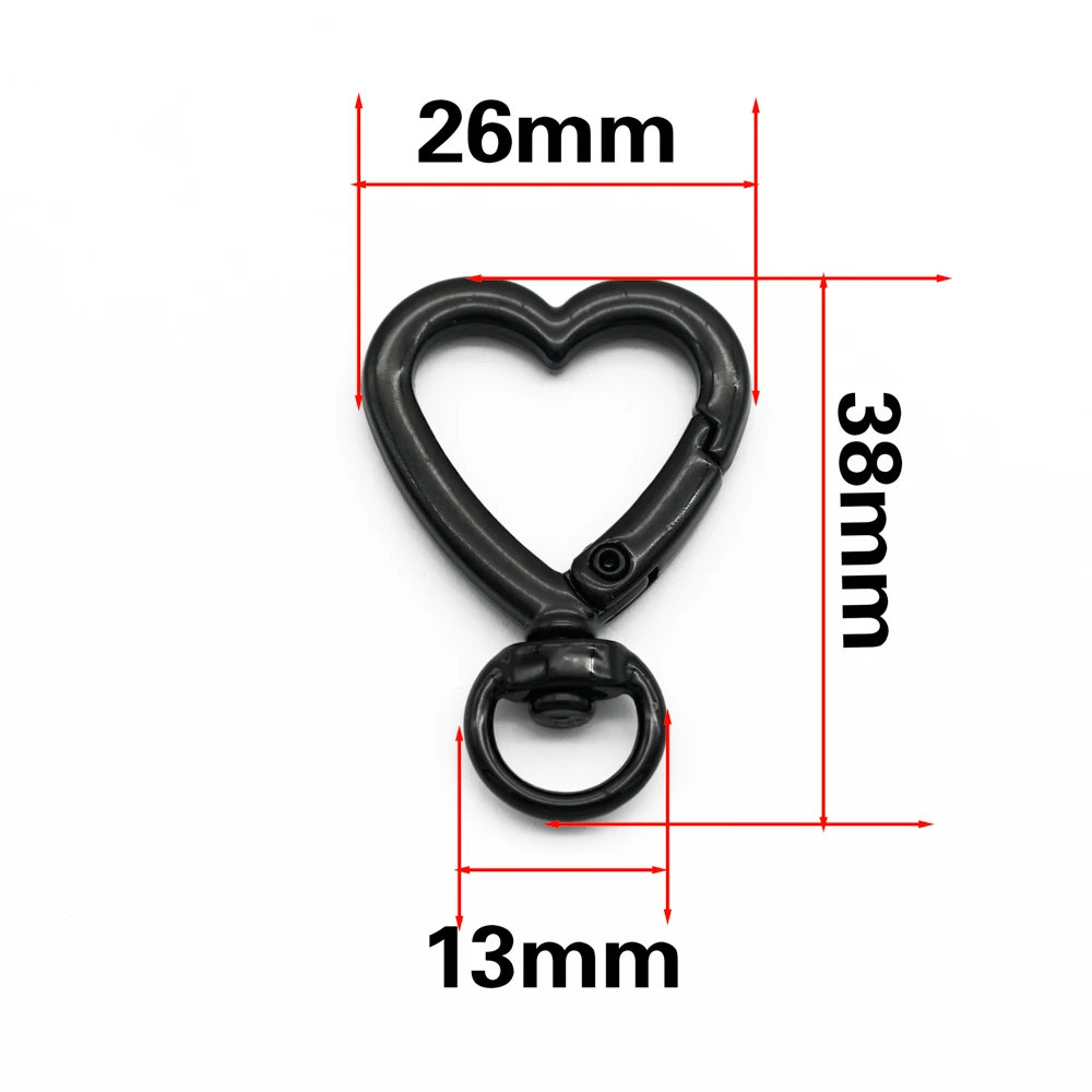 5pcs Heart Shape Trigger Clips Buckles Spring Buckle Snap Hook Lobster Clasp Hooks Split Key Ring For Diy Keychain Accessories