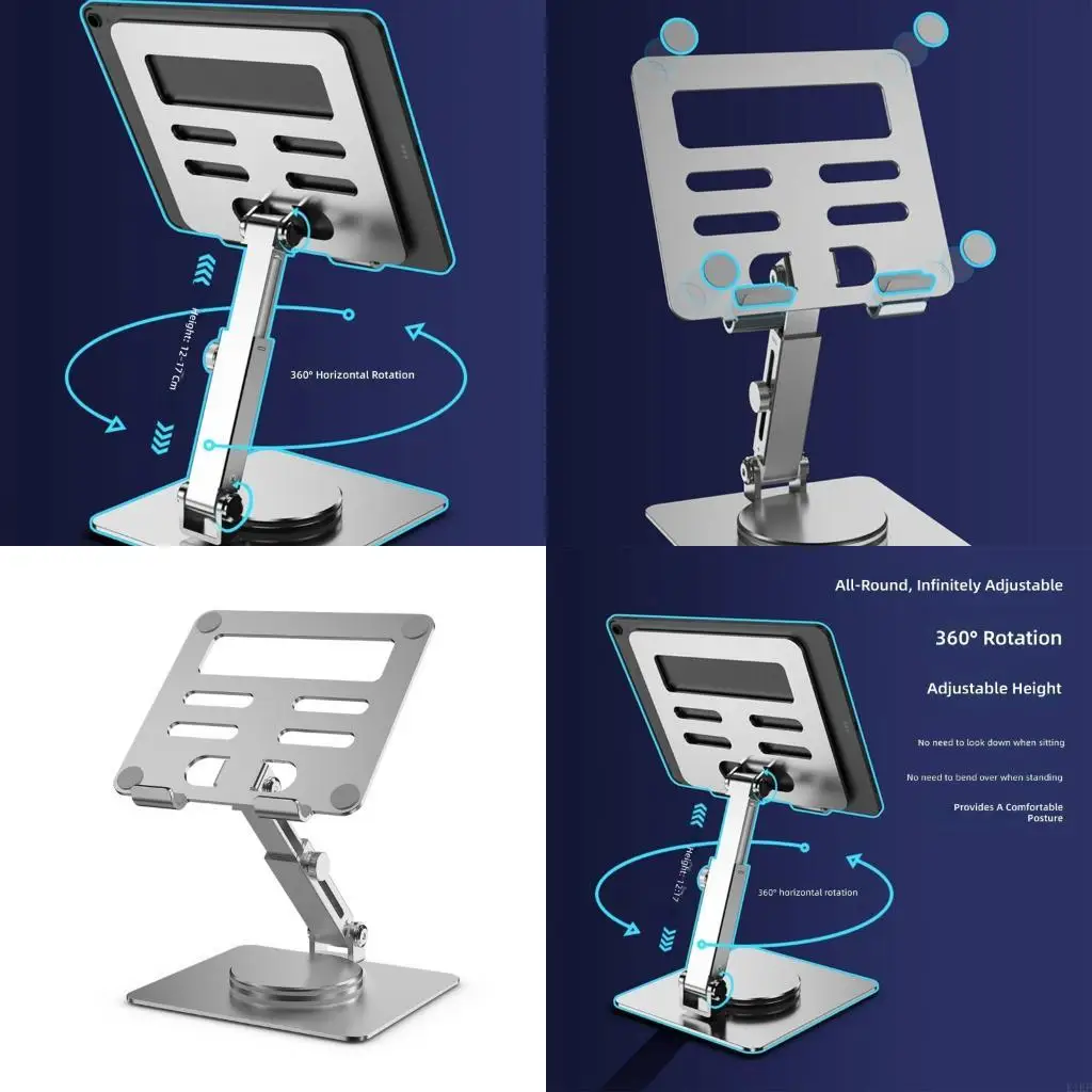 

Aluminum Alloy Stand For 4 To 13Inch Mobile Devices And Tablets Features AntiSlip Base K1KF