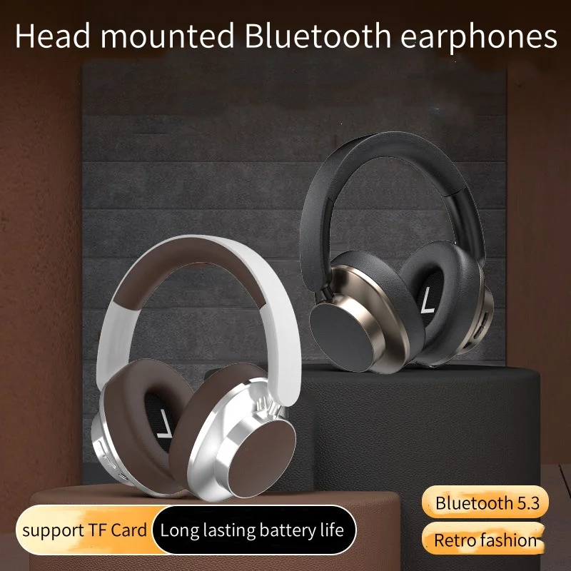 Bluetooth Earphones with Ultra Long Battery Head Mounted Earphones with 3D Earmuffs for Wireless Low Latency Listening to Music