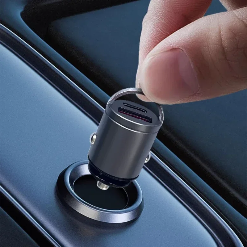 Super Mini Car Charger Universal Cigarette Lighter Modified USB Super Fast Charging PD Flash Charging Auto Modified Accessories