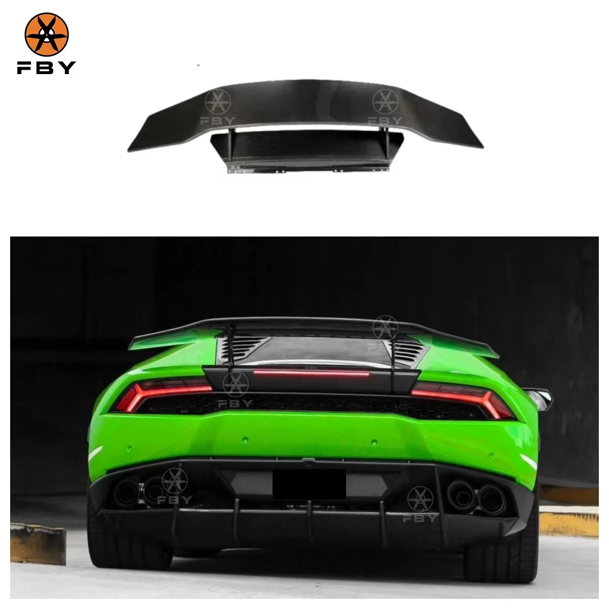 

Высококачественный спойлер из сухого карбона для Huracan LP580 LP610 2014-2018, гоночный задний спойлер-крыло, комплект обвеса