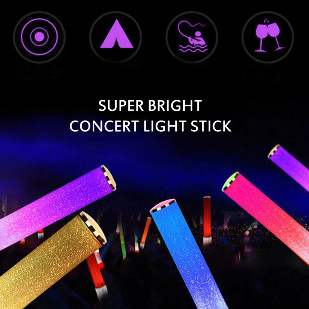 Remote Control Glow Sticks para concertos festas e celebrações, alimentado por bateria, 15 cores, DMX, 3W