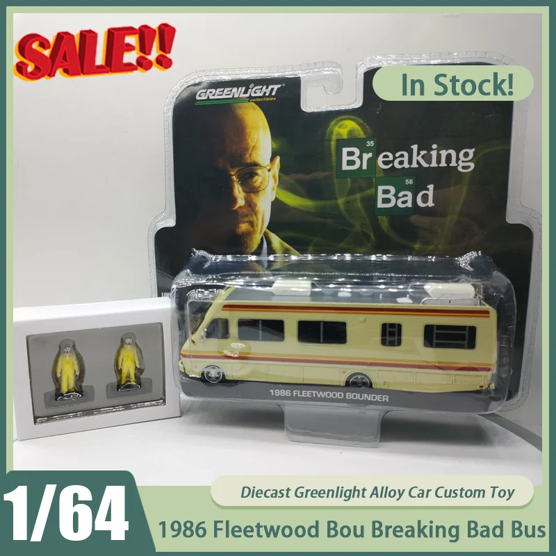 

Новинка в наличии 1:64 Greenlight 1986 Fleetwood Bou Breaking Bad Bus 33021, модель из сплава, миниатюрный Fleetwood Bou, литые под давлением игрушки на заказ