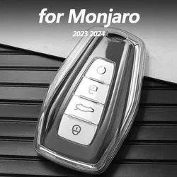 Car decoration accessories, car key covers, transparent protective covers, 1pcs for GEELY Monjaro 2023 2024