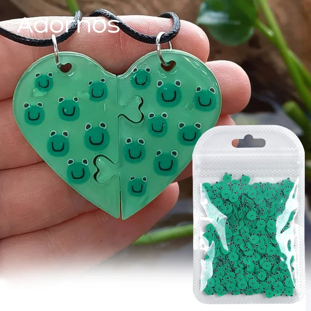 Frogs Polymer Clay Slices Slime Filler Silicone Mold Filler DIY Charms Epoxy Resin Supplies Green Color Frog Filling Accessories