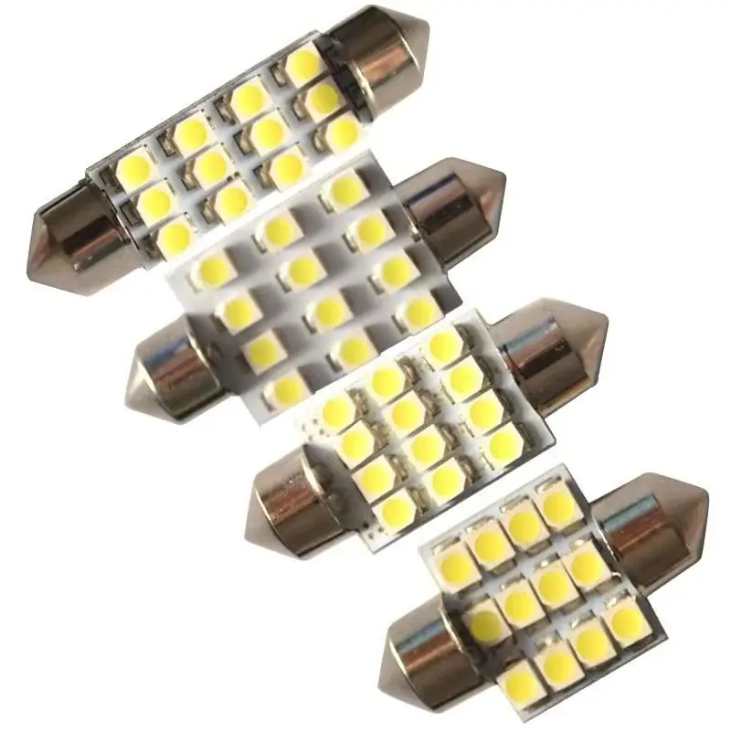 Free Shipping 100 pcs/lot Festoon Dome light 12 SMD 1210 3528 LED C5W 31mm 36mm 39mm 41mm Interior Map Reading lamp white DC 12V