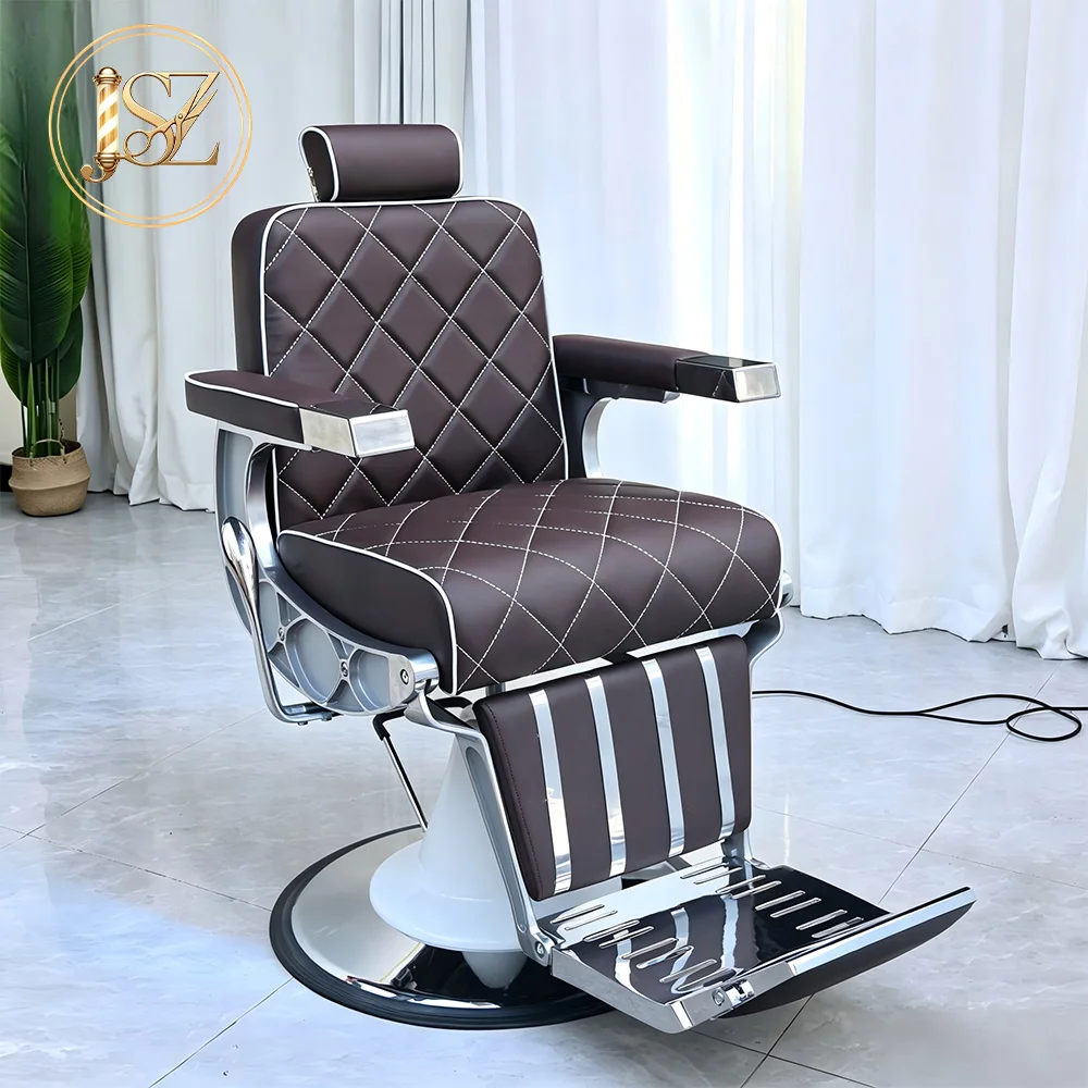 Commercial Grade Stylish Haircut Barber Chair Tough Body Structure Premium Smooth Hydraulic Pump For Regular Salon Business Use
