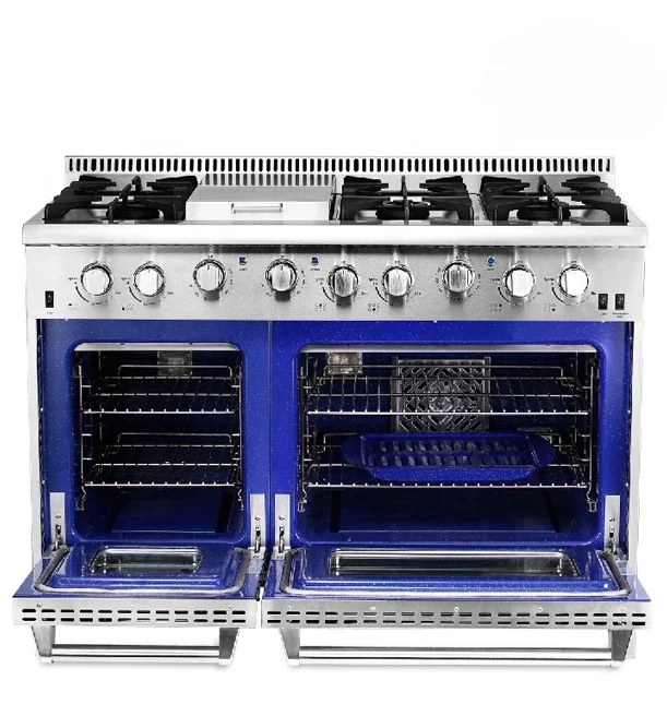 Freestanding Gas Stove Oven With Grill for 6 Burner Ranges 48 Inch High-End Stainless Steel Material