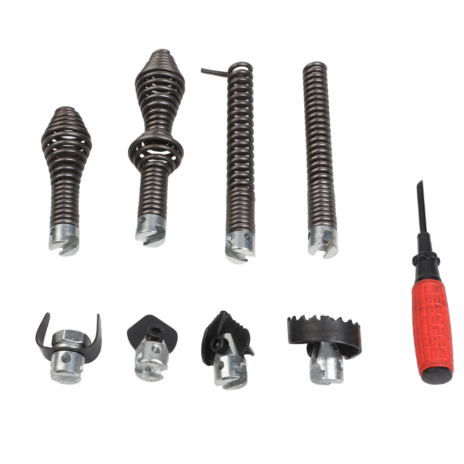 9pcs Pipe Dredging Machine Cutter Kit for Ridgid C8 Drain Cleaner with Screwdriver and Augers for Efficient Clog Removal