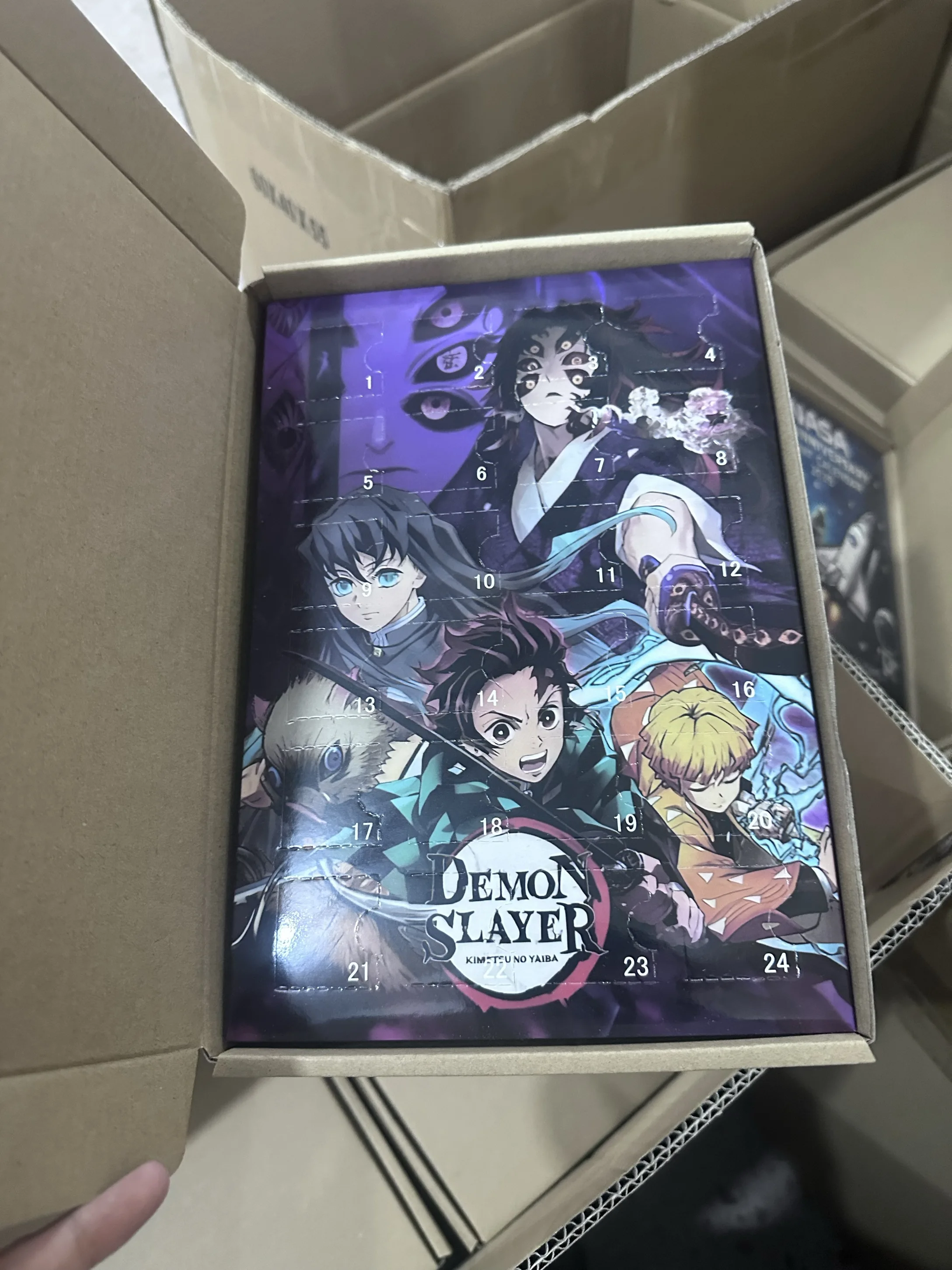 New Anime Demon Slayer Christmas Advent Calendar Blind Box 24 Holes Countdown Cartoon  Acrylic Figure Doll Kawaii ChristmasToy