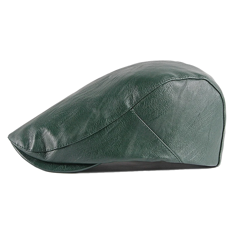 Retro PU Leather Newsboy Cap Men Women British Berets Visors Caps Office Party Painter Hat England Style Autumn Beanies Leisure
