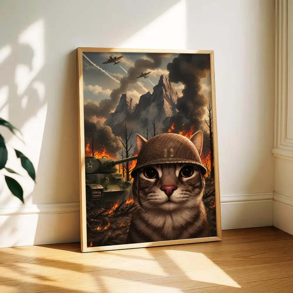 The Thousand Yard Stare Meme Painting Calligraphy Canvas Poster for Bedroom Living Room Home Decor Wall Decoration Decals Gift