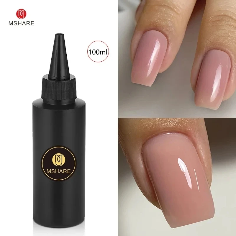 MSHARE Milk Milky Pink Rubber Base Coat Color Nail Gel Polish Semi Transparent French Camouflage Soak off UV LED Varnish 100ml