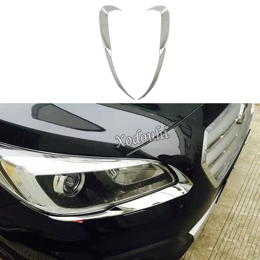 

Car Front Head Light Lamp Eyebrow Frame For Subaru Outback 2015 2016 2017 2018 2019 2020 Stick Trims ABS Chrome Accessories Fit