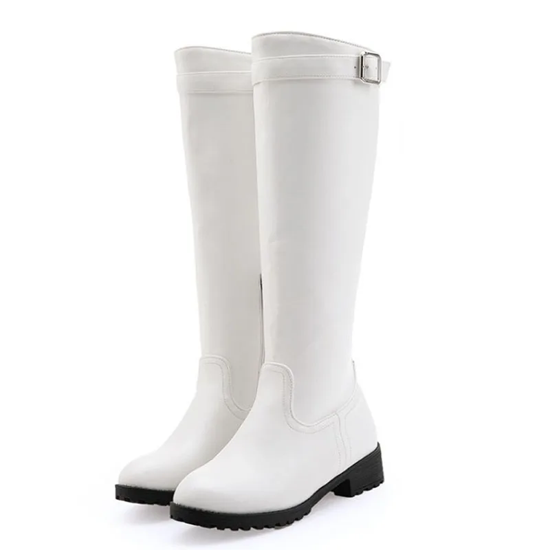 Winter Sexy Woman Motorcycle Booties Women Shoes Custom Boots Belt Strap Platform Women Boots High Heels Knee High Boots WSH5386