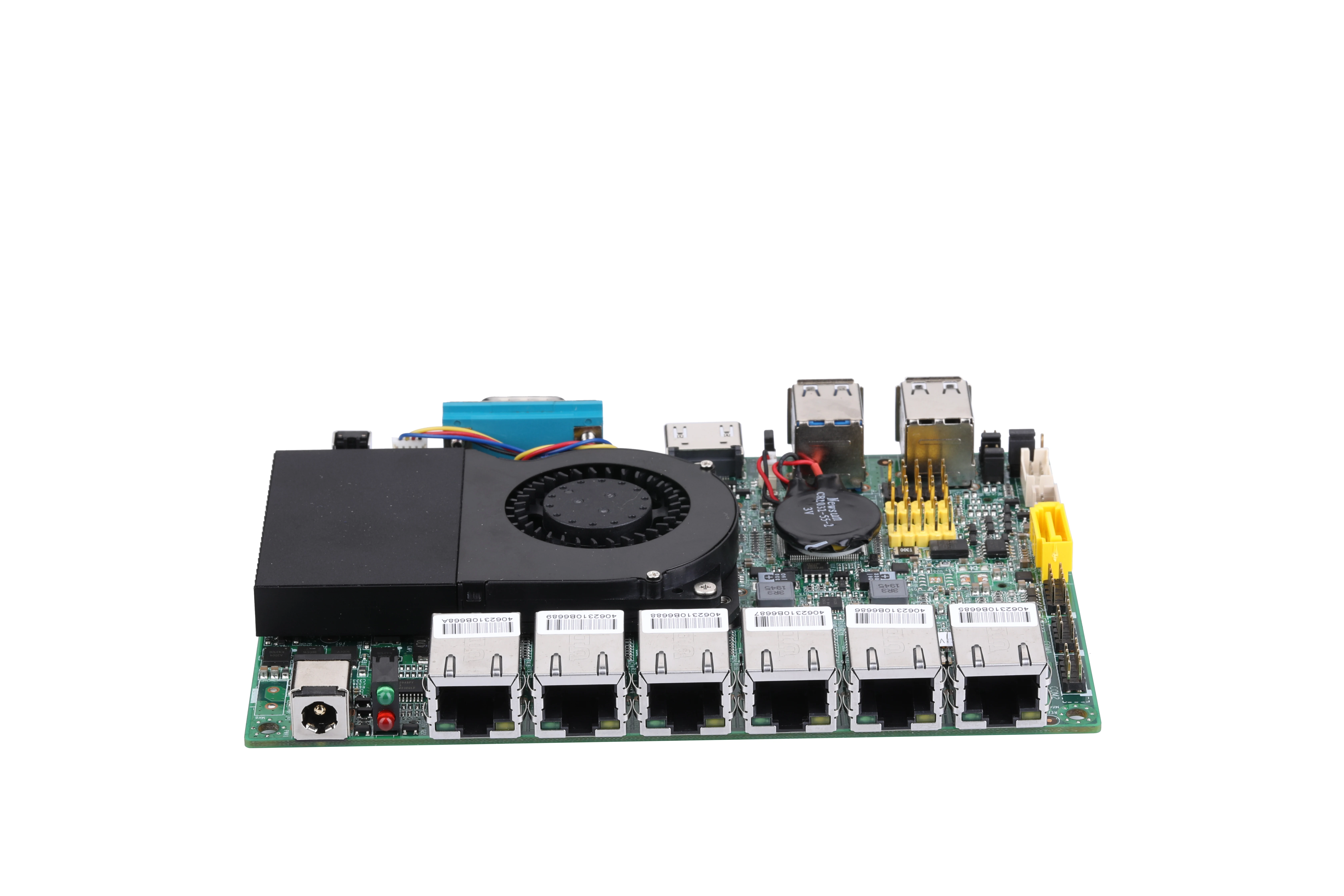 QOTOM MB3U623-0600 Q500G6 اللوحة الأم للكمبيوتر الصغير Celeron/Core i3 i5 i7 148*104 مللي متر تيار مستمر 12 فولت 6 x I210 جيجابت LAN WIN10/Linux