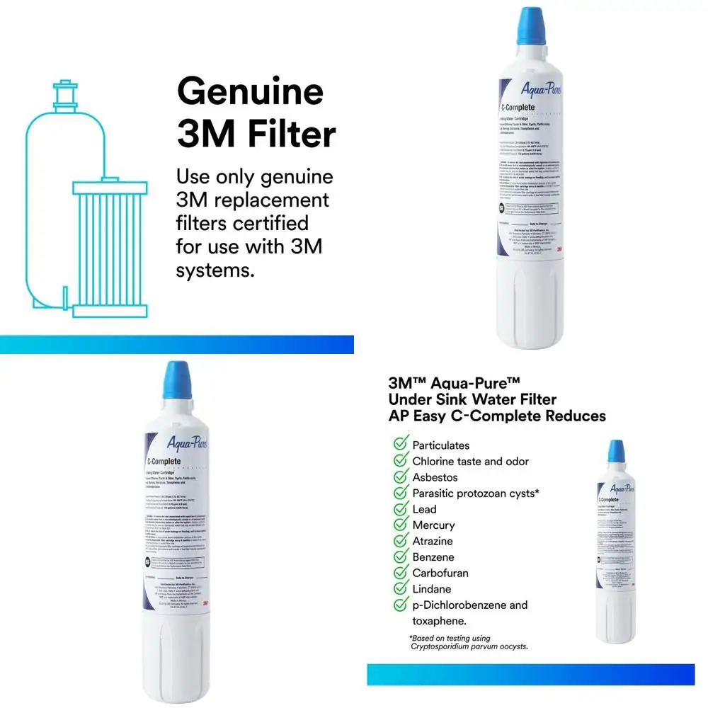 

Chlorine and Taste-Reducing Filter, Removes Sediment, Asbestos, Cysts, Lead, Mercury, VOCs, 750 Gallons Capacity