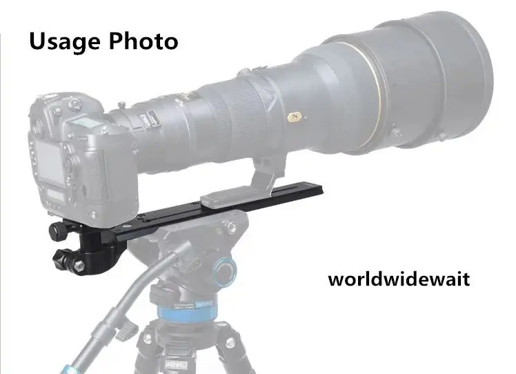 LS-400 Long Rail Plate + Telephoto Zoom Lens Holder Support Bracket For Tripod