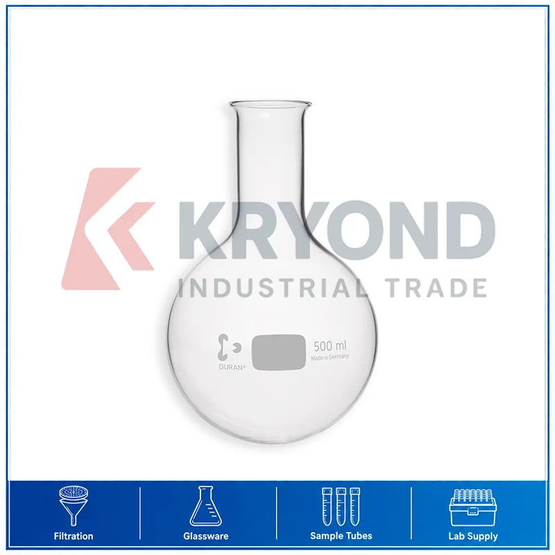 JSHD Round Bottom Flask 50ml 100ml 250ml 500ml Borosilicate Glass Narrow Neck Laboratory Chemistry Glassware Research Use Pack