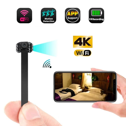 Imagen 1 del producto Mini cámara Wifi de 1080P, cámara HD 4K, videocámara de seguridad para el hogar, monitoreo remoto por aplicación, cámara Min portátil de visión nocturna infrarroja DIY