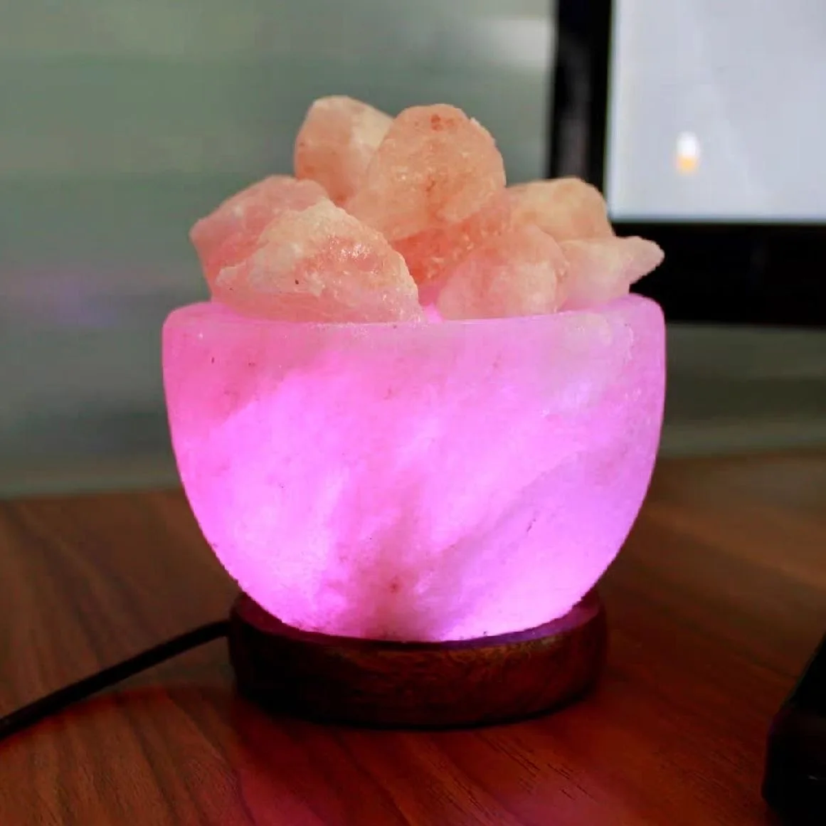 

Himalayan Crystal Salt Lamp Salt Stone Lamp LED Colorful Color Changing Night Light Decoration Bedside Table Lamp Ornaments