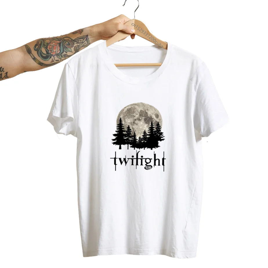 Twilight New Moon Movie Tshirt Funny Women Robert Pattison Short Sleeve Graphic Tee Shirt Summer Short Sleeve Clothes