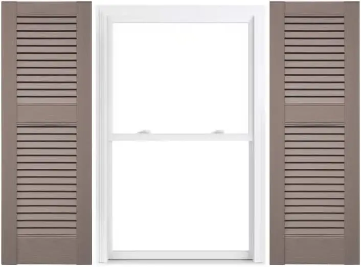 Split Straight Top Exterior Window Shutters | 18" x 67" | Clay | Simple Installation + Hardware Included