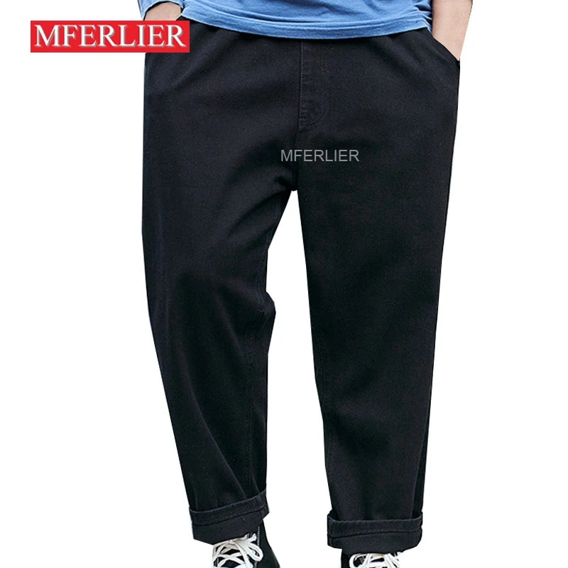 

Autumn Spring Large Size Jeans For Men Waist 140cm Cotton Loose Trousers 44 46 48